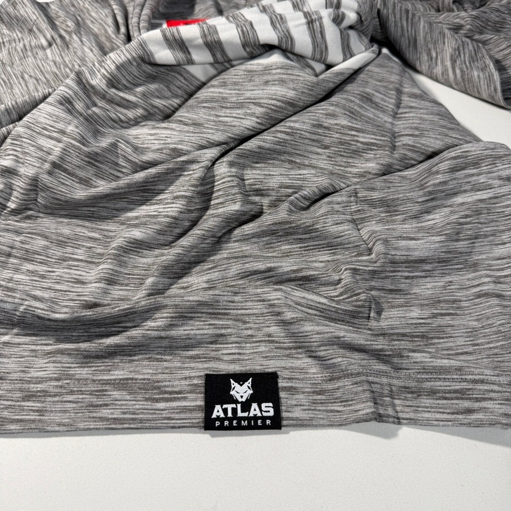 Atlas Premier Mens Grey Space Dye Striped Golf Polo Shirt Size Large NWT‎ - Picture 7 of 12